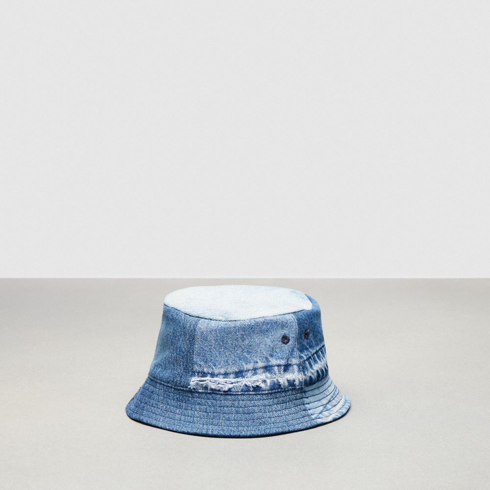 Coach Bucket Hat In Repurposed Denim Azuis | COH867040