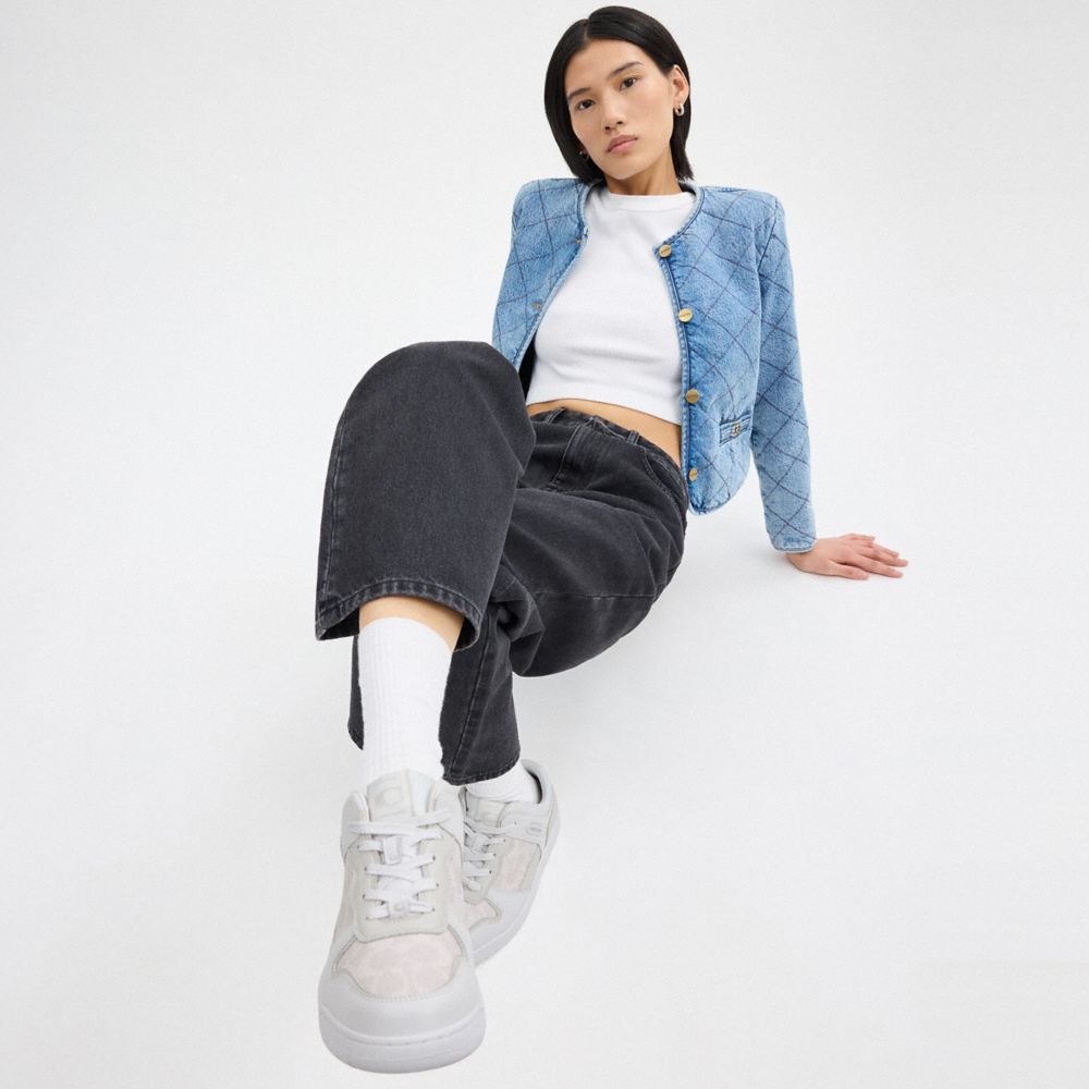 Coach C201 Low Top Sneaker In Signature Canvas Branco | COH865816
