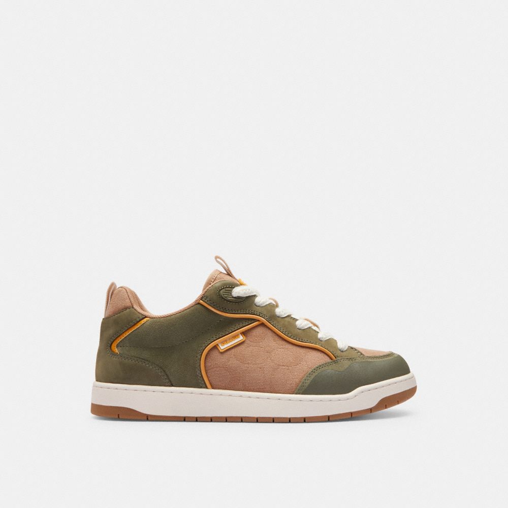Coach C203 Sneaker In Signature Canvas Verdes | COH866779