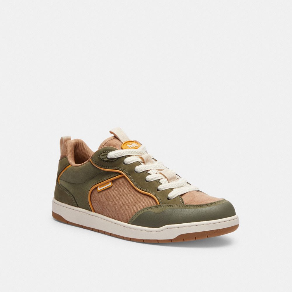 Coach C203 Sneaker In Signature Canvas Verdes | COH866779