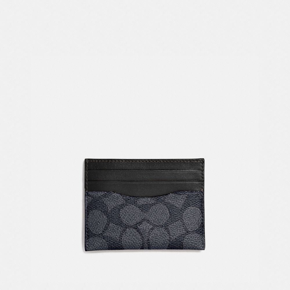 Coach Card Case In Signature Canvas Cinzentas Pretas | COH866745