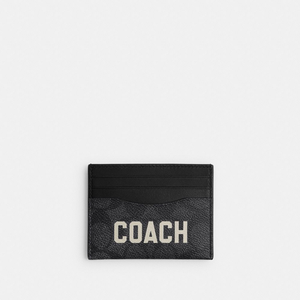 Coach Card Case In Signature Canvas With Graphic Cinzentas Multicoloridas | COH866771