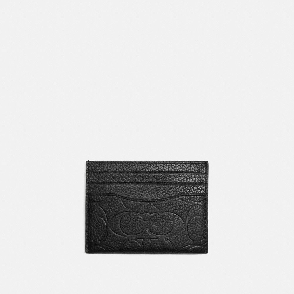 Coach Card Case In Signature Leather Pretas | COH866765