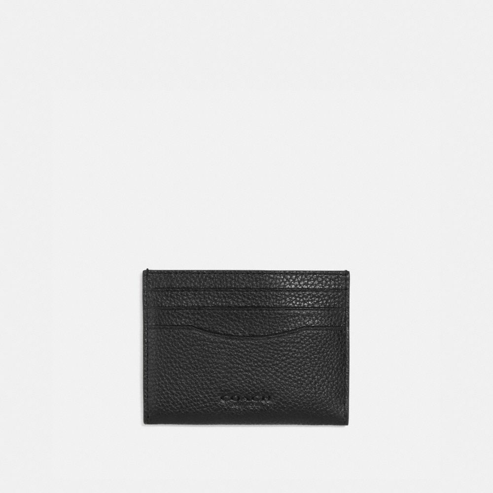 Coach Card Case With Signature Canvas Interior Pretas Caqui | COH865695
