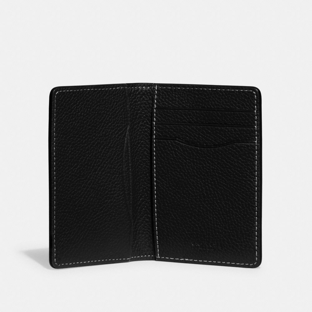 Coach Card Wallet In Signature Leather Pretas | COH865688