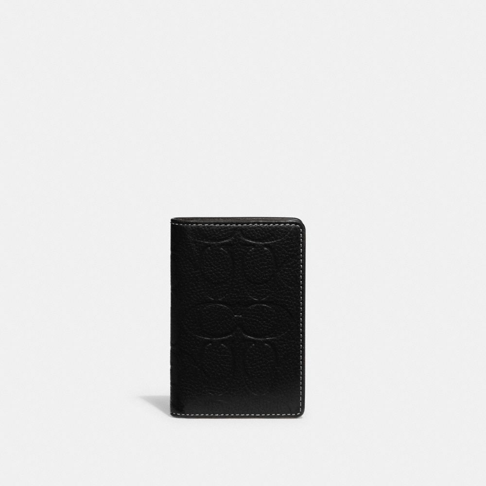 Coach Card Wallet In Signature Leather Pretas | COH865688