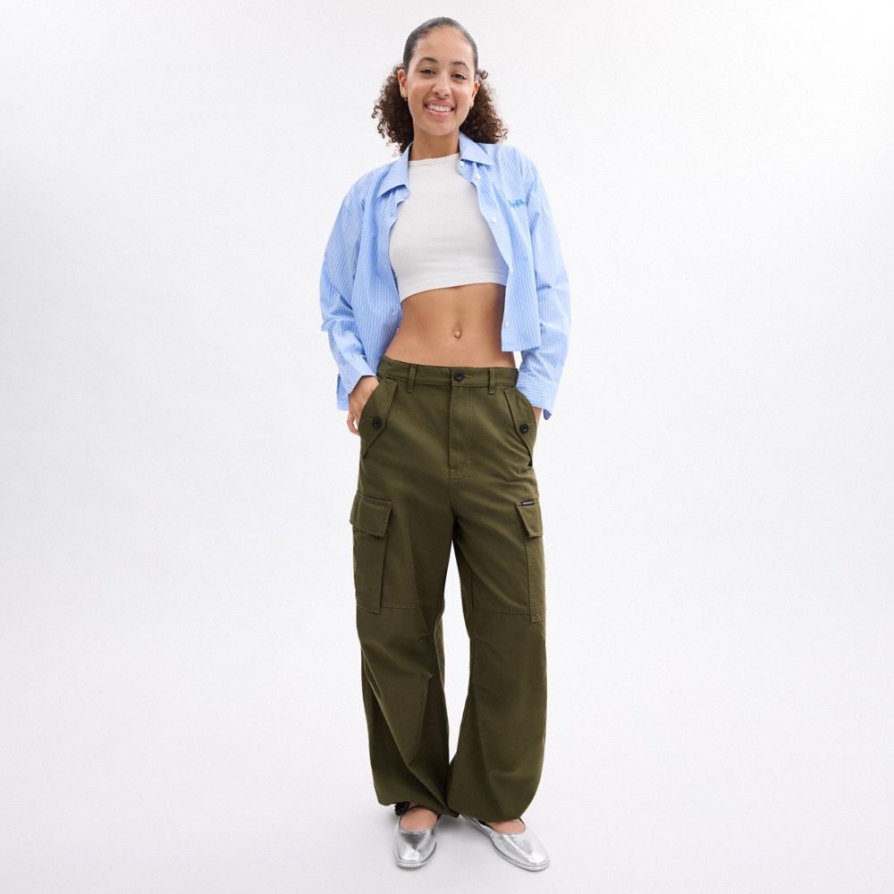 Coach Cargo Pants In Organic Cotton Verdes | COH866051
