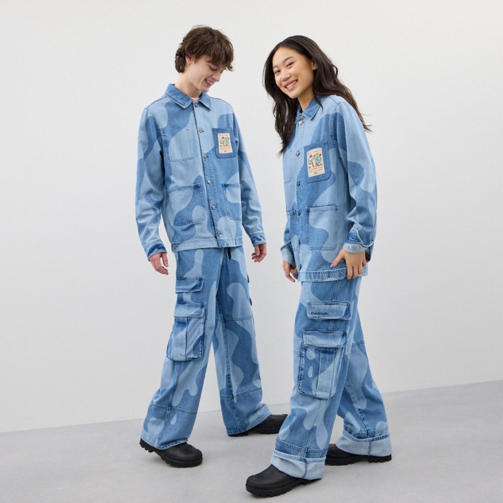Coach Cargo Pants In Wavy Wash Azuis | COH866939