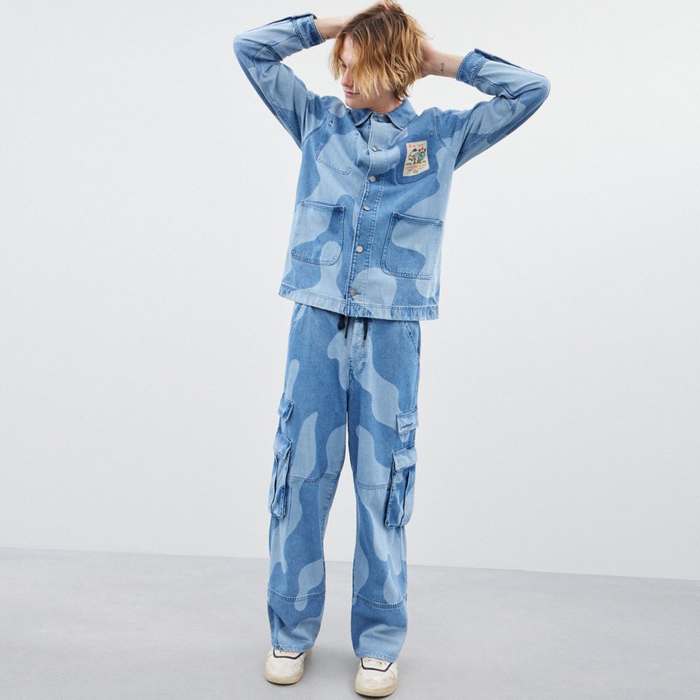 Coach Cargo Pants In Wavy Wash Azuis | COH866939