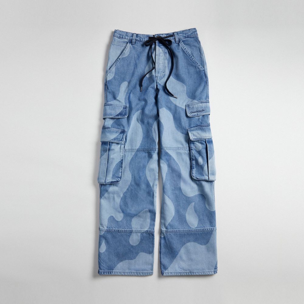 Coach Cargo Pants In Wavy Wash Azuis | COH866939