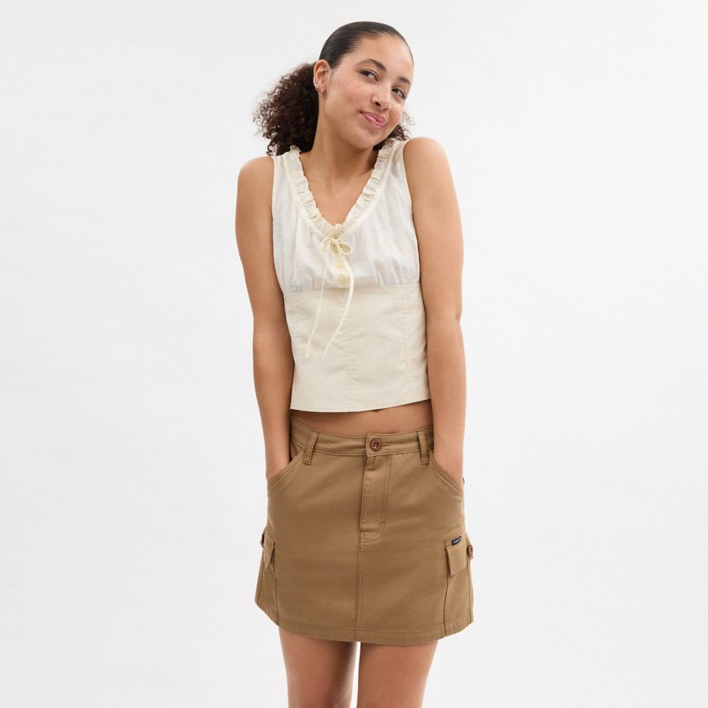 Coach Cargo Skirt In Organic Cotton Caqui | COH866050