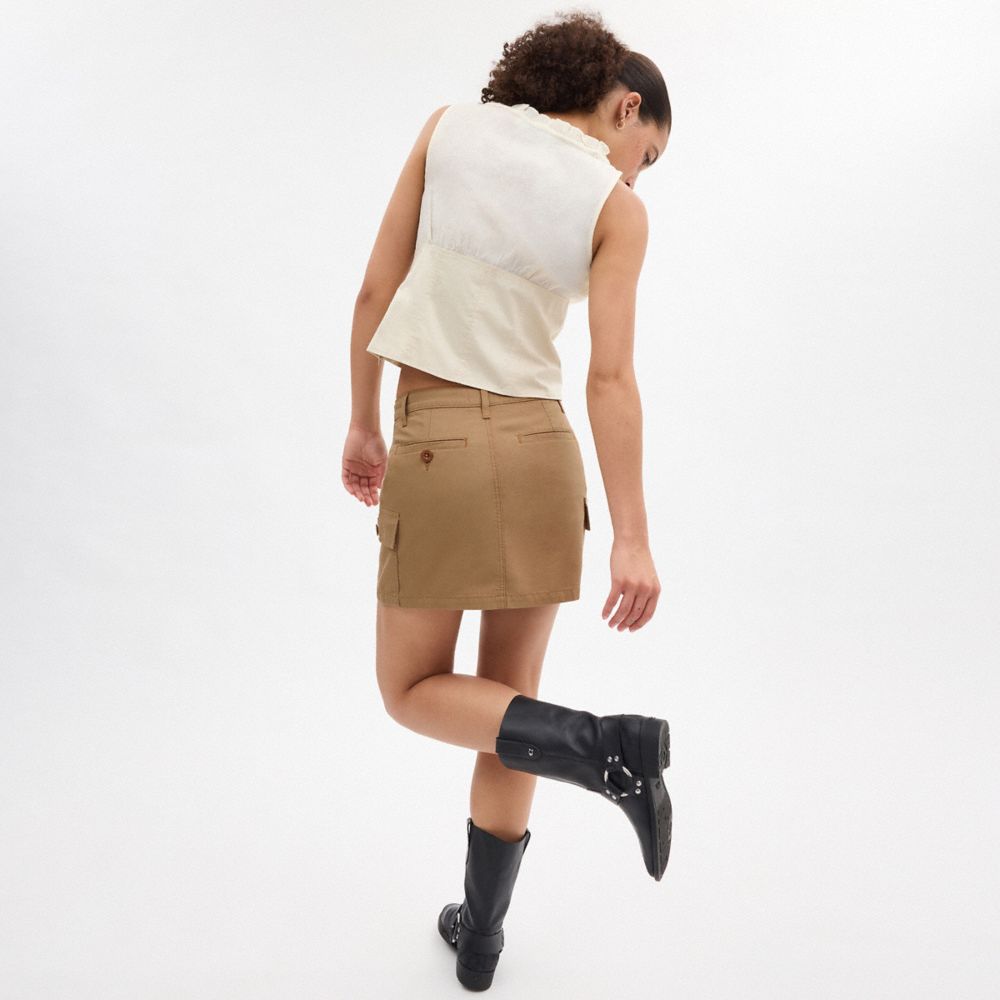 Coach Cargo Skirt In Organic Cotton Caqui | COH866050