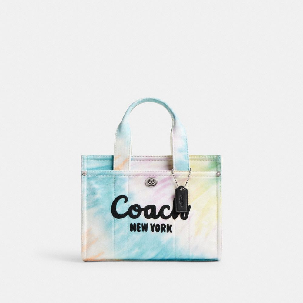Coach Cargo Tote Bag 26 With Rainbow Tie Dye Print Prateadas Multicoloridas | COH865105