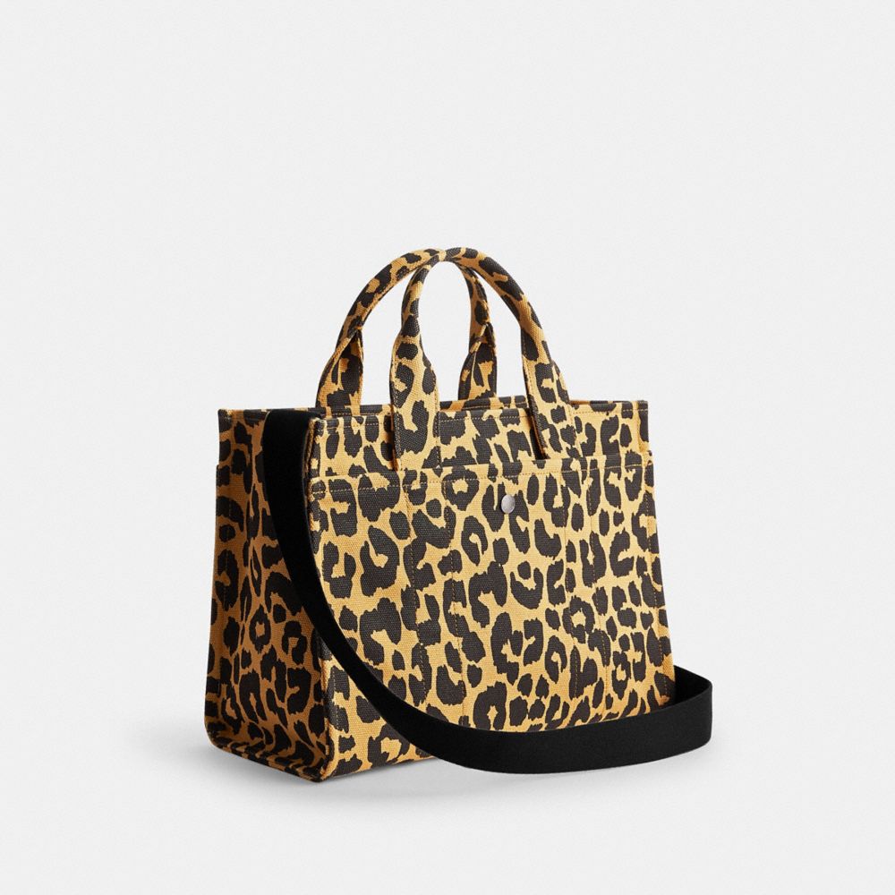 Coach Cargo Tote Bag With Leopard Print Prateadas Leopardo | COH865102