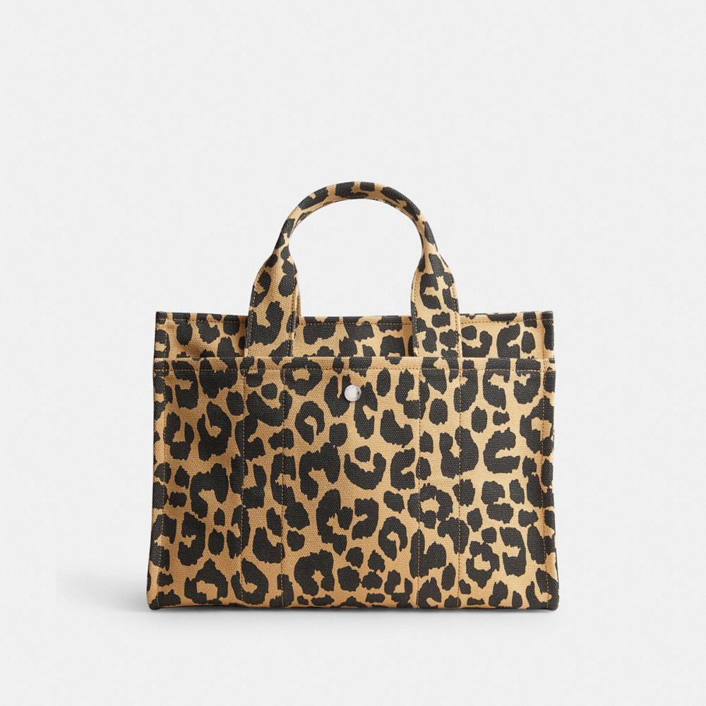 Coach Cargo Tote Bag With Leopard Print Prateadas Leopardo | COH865102
