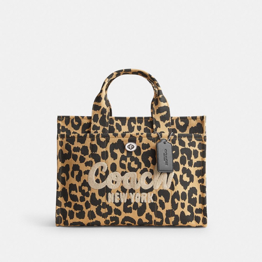 Coach Cargo Tote Bag With Leopard Print Prateadas Leopardo | COH865102