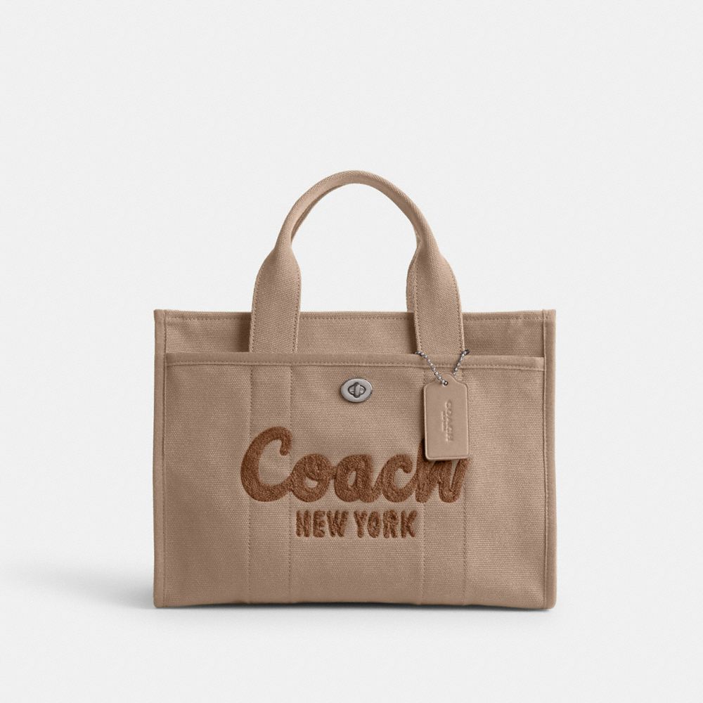 Coach Cargo Tote Prateadas Bege Escuro | COH865055
