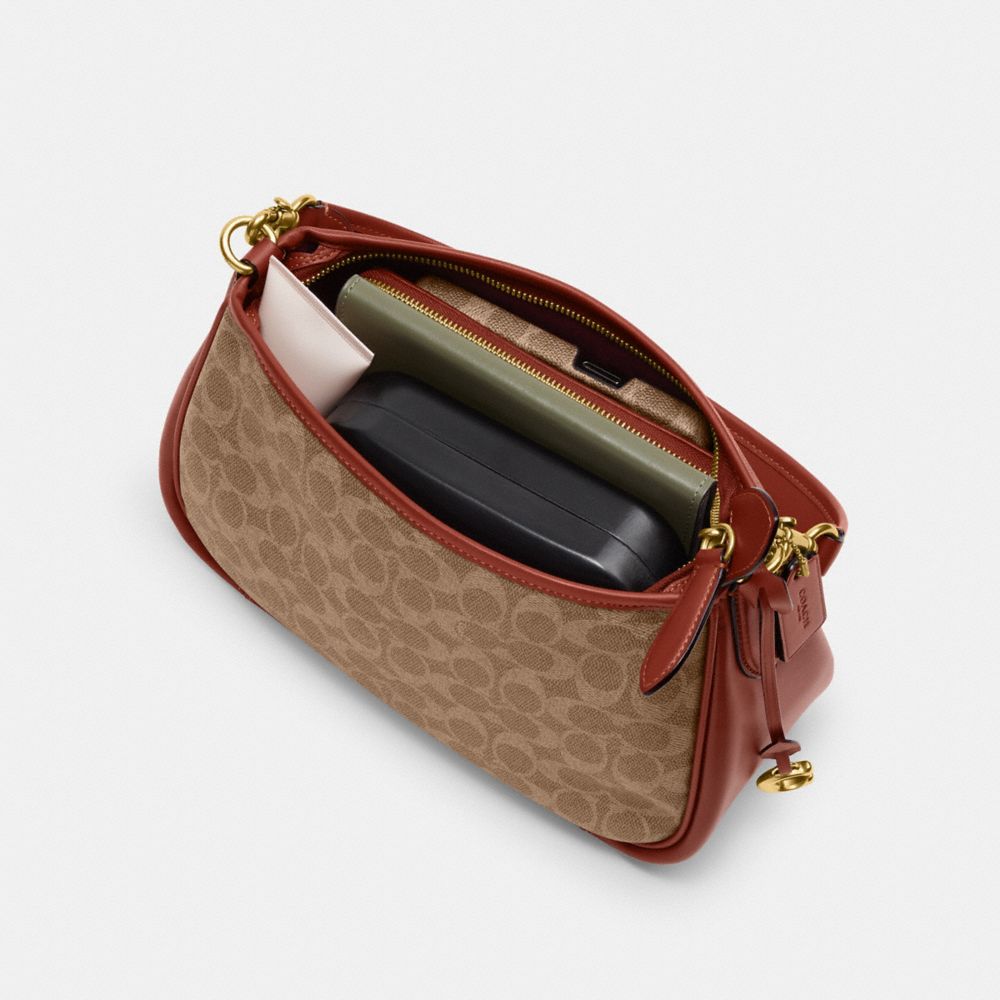 Coach Cary Crossbody Bag In Signature Canvas Marrom Vermelhas | COH865354