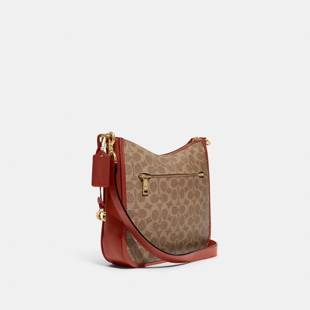Coach Chaise Crossbody Bag In Signature Canvas Marrom Vermelhas | COH865330