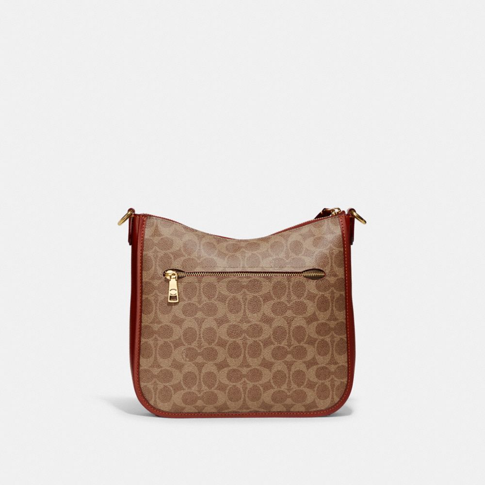 Coach Chaise Crossbody Bag In Signature Canvas Marrom Vermelhas | COH865330