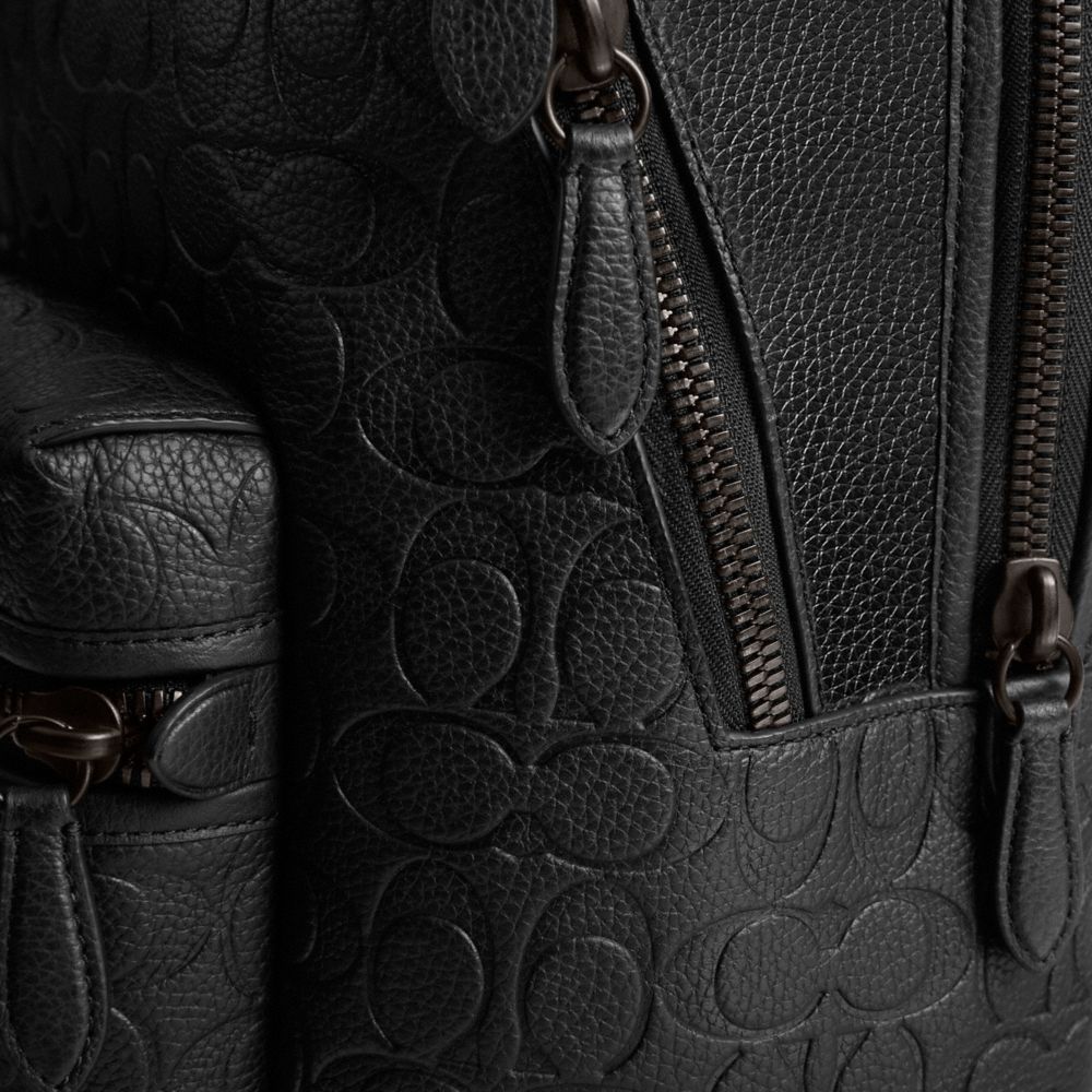 Coach Charter Backpack In Signature Leather Pretas | COH865473
