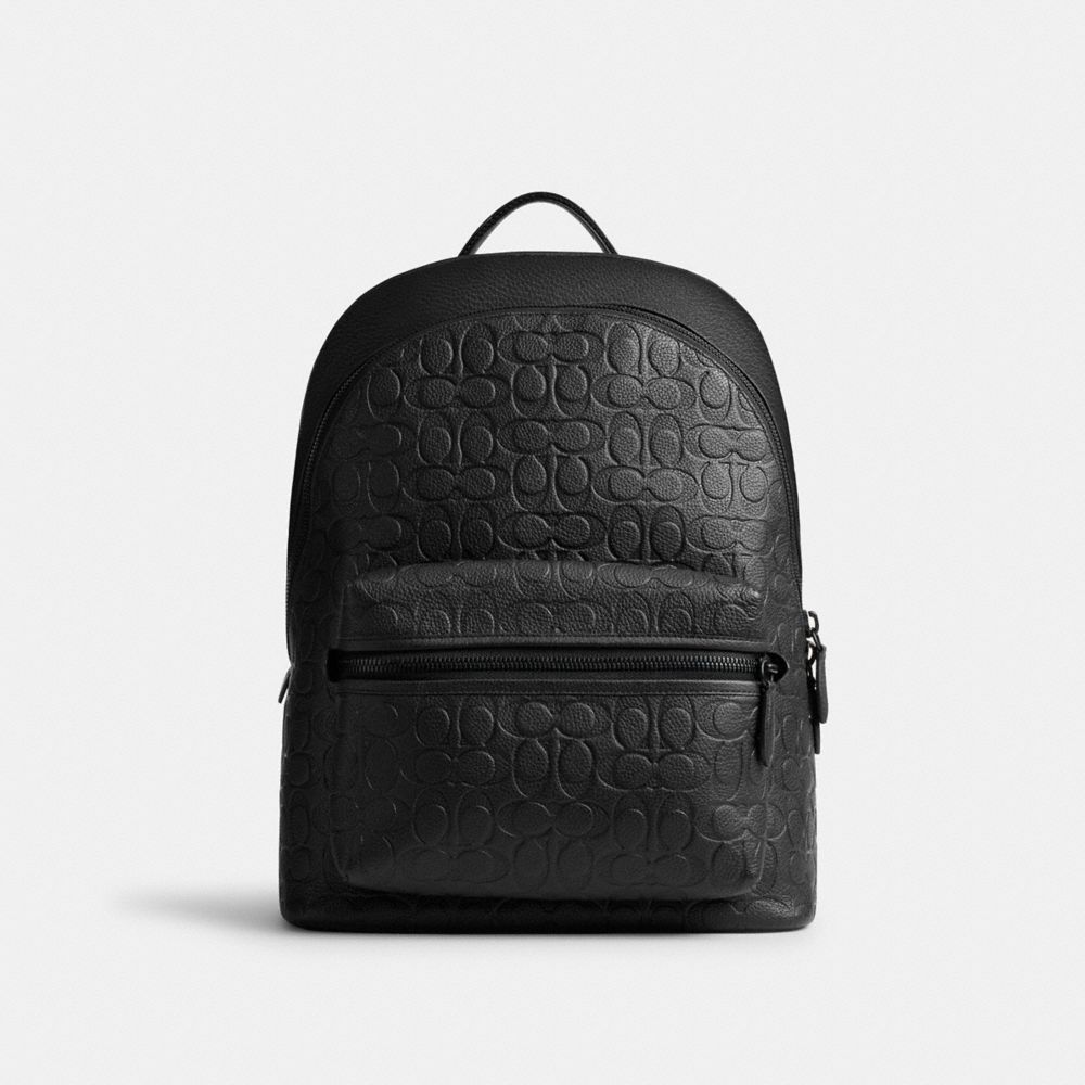 Coach Charter Backpack In Signature Leather Pretas | COH865473