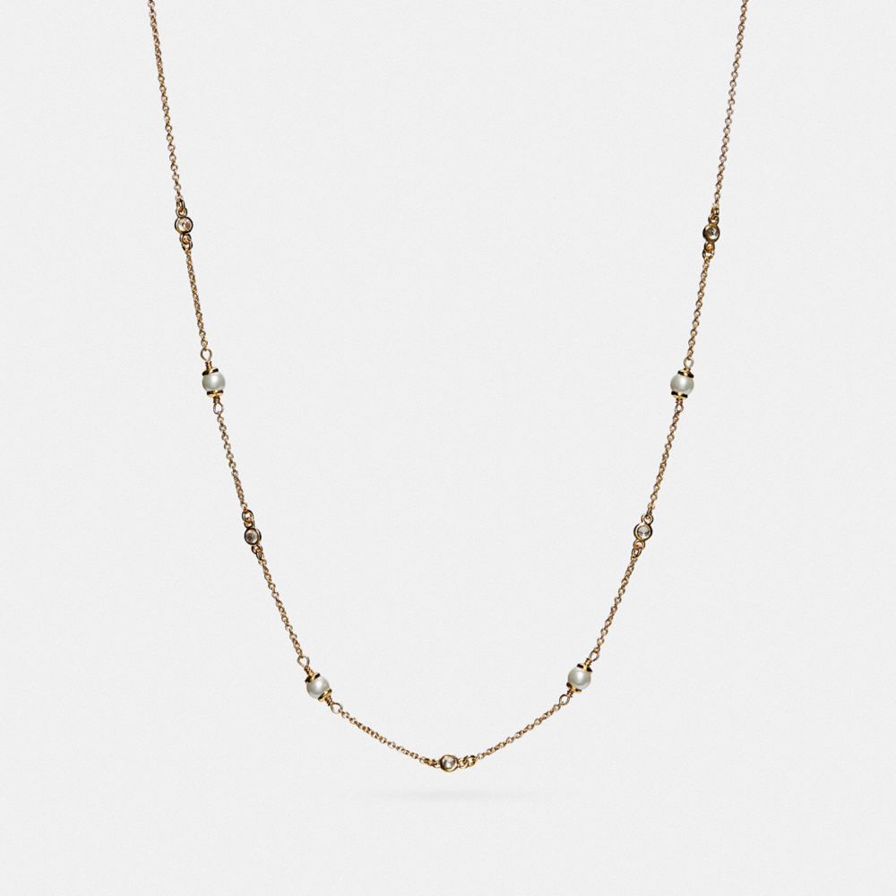 Coach Classic Crystal Pearl Necklace Douradas | COH866161