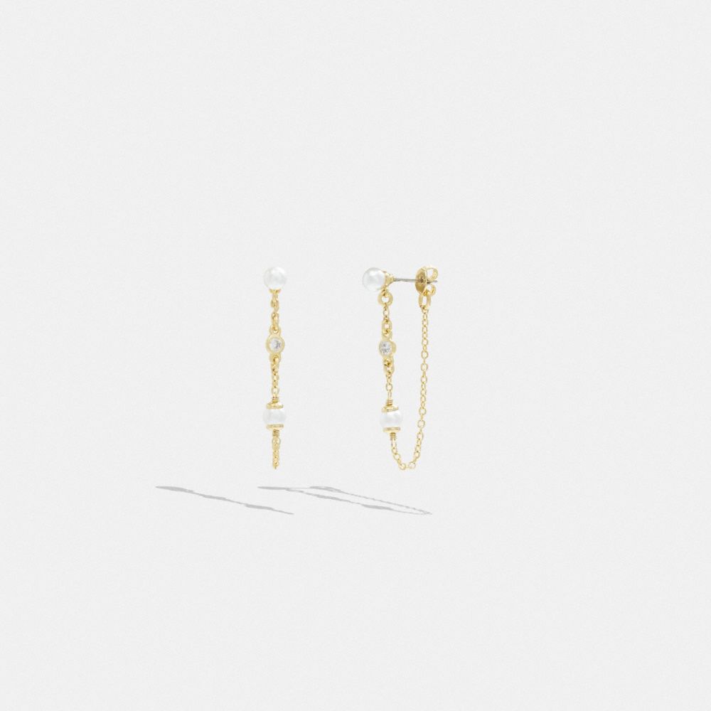 Coach Classic Pearl Chain Earrings Douradas | COH866107