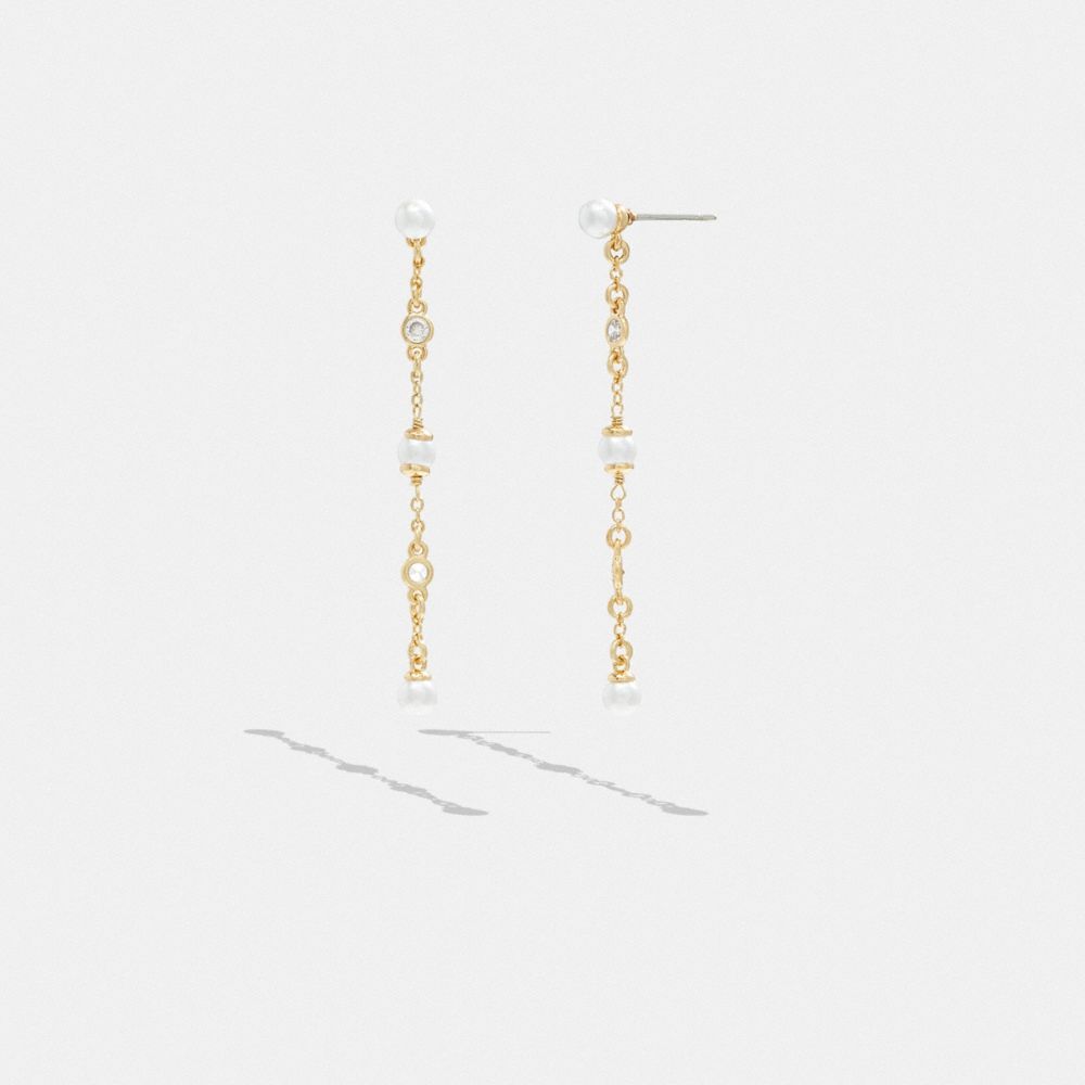 Coach Classic Pearl Linear Earrings Douradas | COH866098