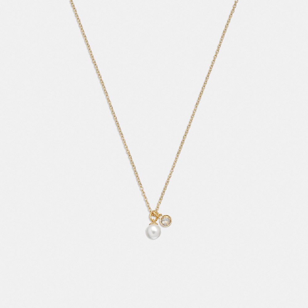 Coach Classic Pearl Pendant Necklace Douradas | COH866192