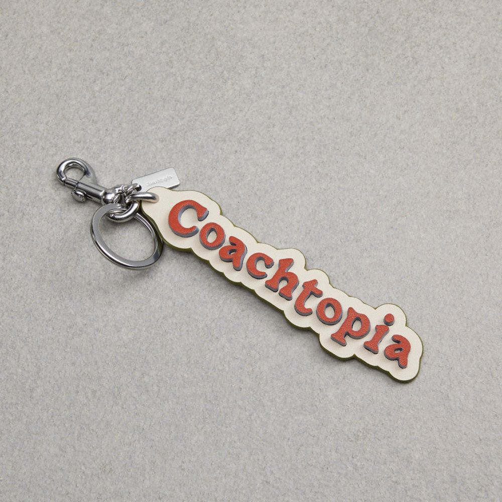 Coach Coachtopia Bag Charm In Coachtopia Leather Laranja Escuro Multicoloridas | COH866433