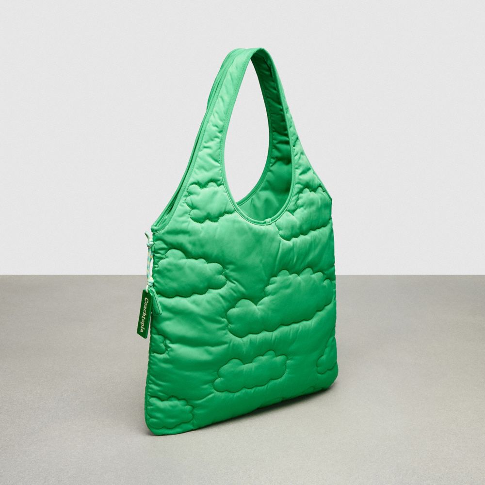 Coach Coachtopia Loop Flat Tote With Cloud Quilting Verdes | COH865005