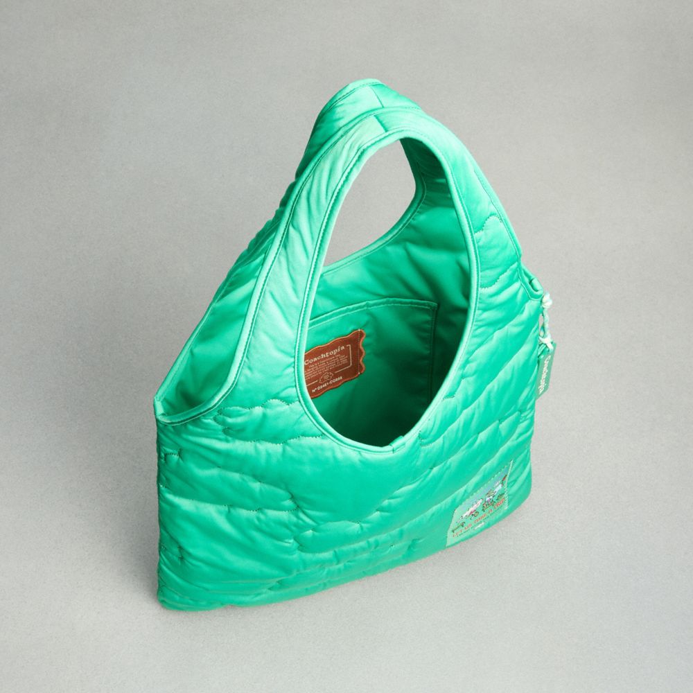 Coach Coachtopia Loop Flat Tote With Cloud Quilting Verdes | COH865005