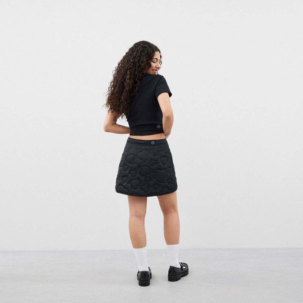 Coach Coachtopia Loop Quilted Heart Mini Skirt Pretas | COH866024