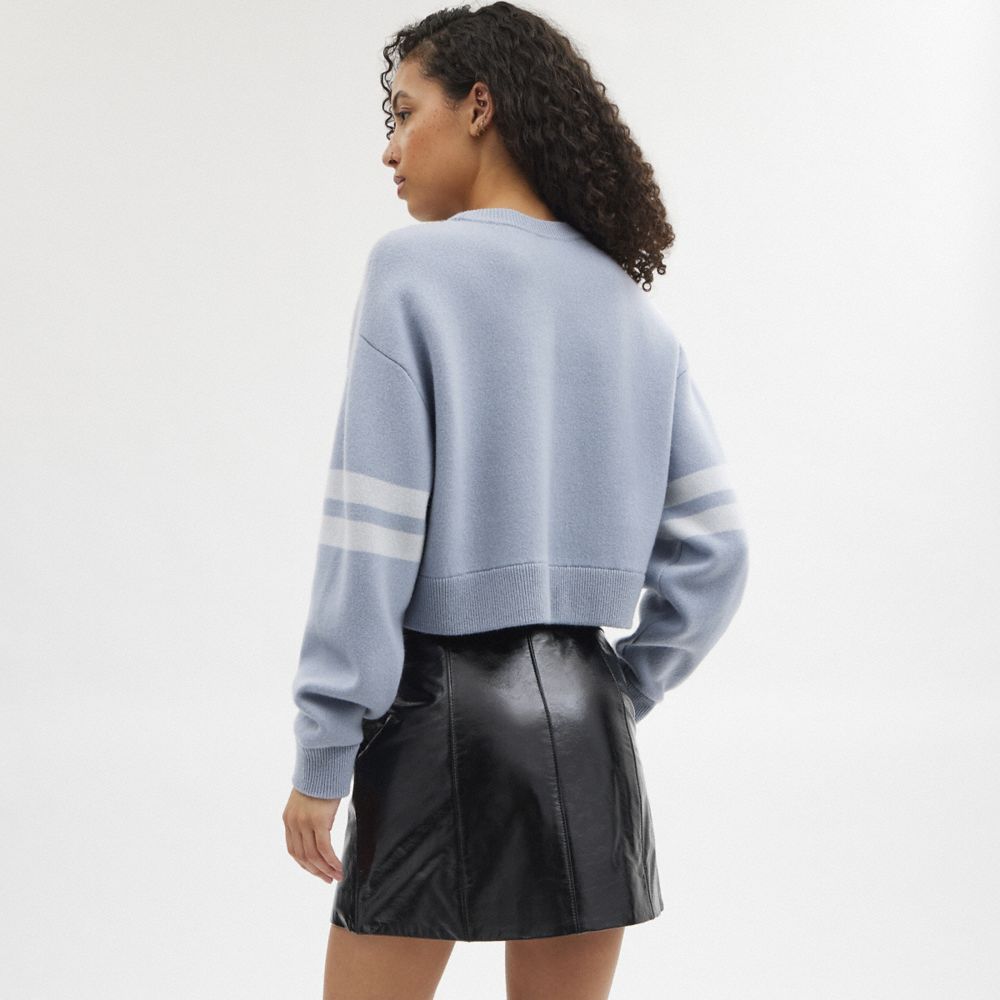 Coach Cropped Sweater Azuis | COH865947