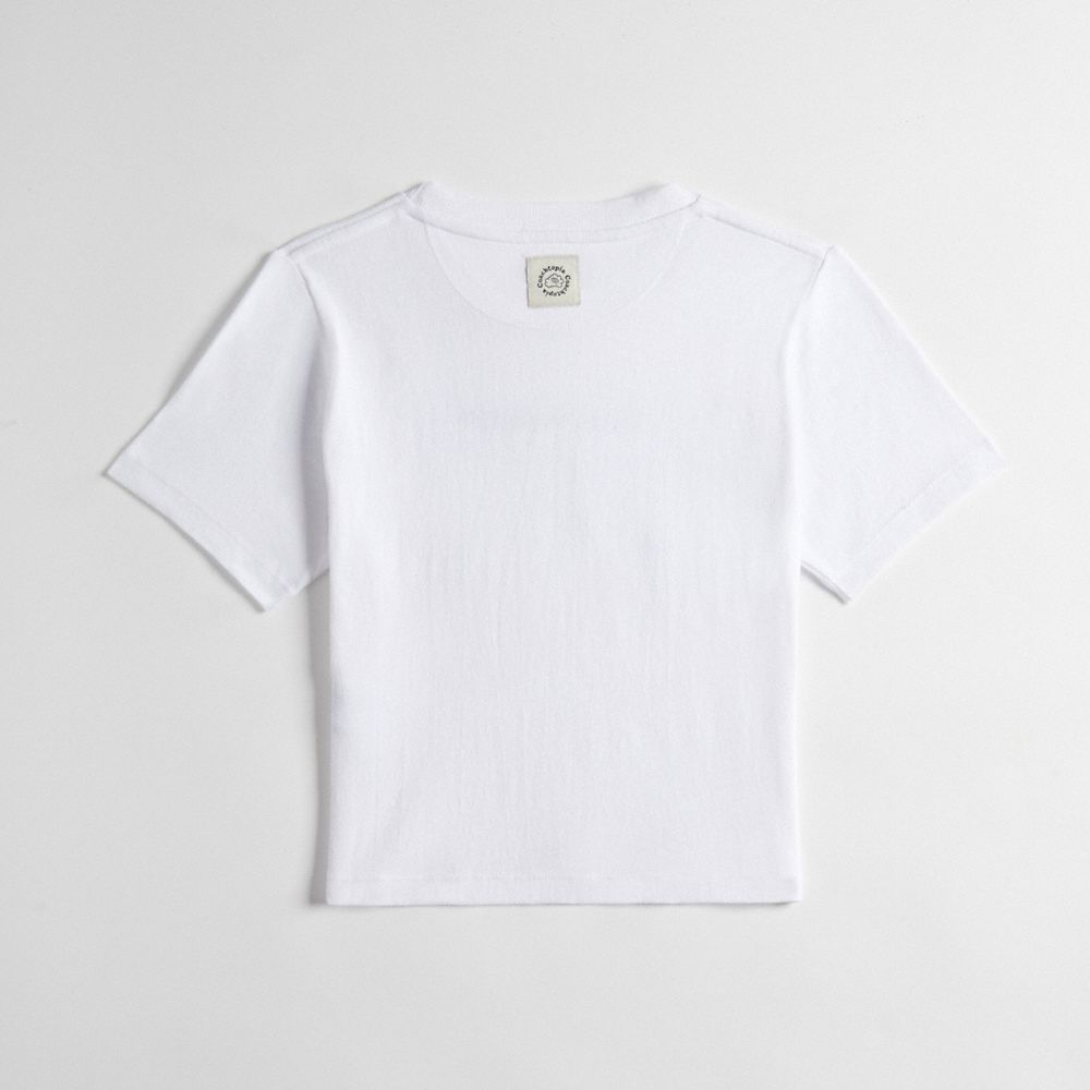 Coach Cropped Tee: Cherry Bow Branco | COH865974