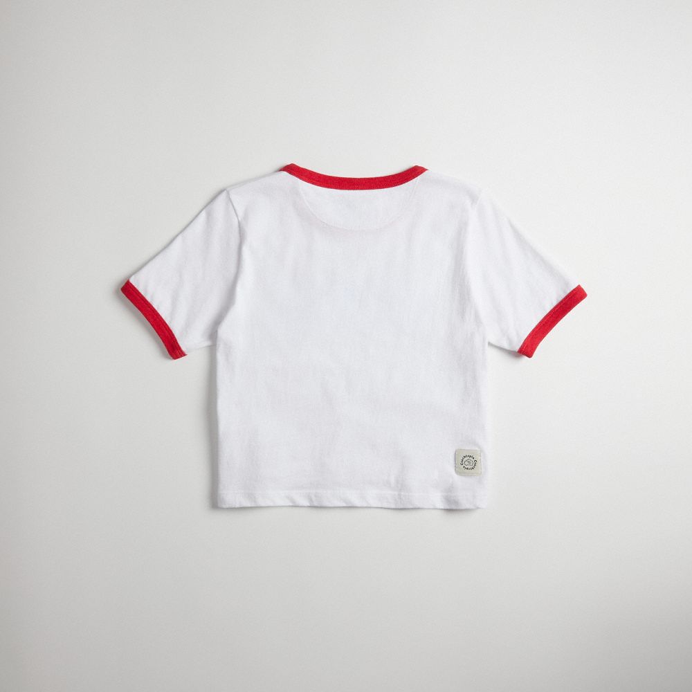 Coach Cropped Tee: Coachtopia Creatures Branco Vermelhas Multicoloridas | COH865970