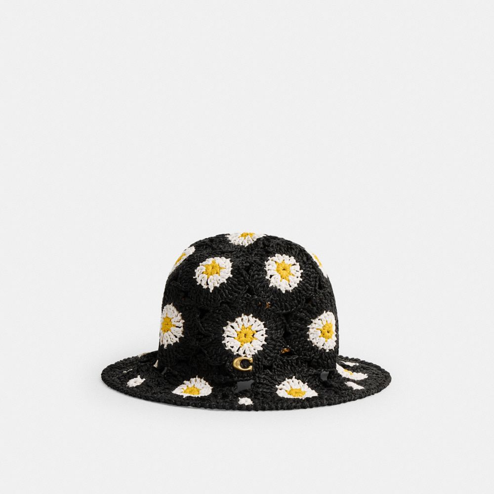 Coach Daisy Crochet Bucket Hat Pretas | COH866416