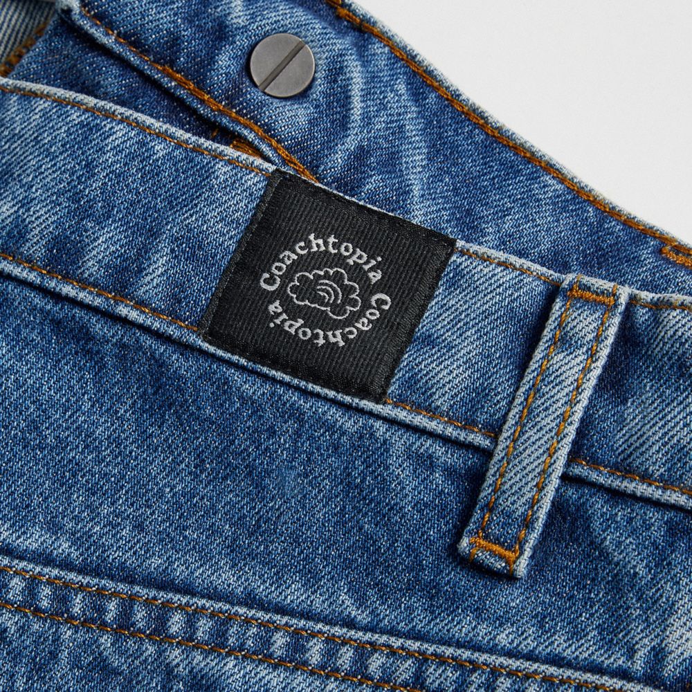 Coach Denim Cargo Pant In 31% Recycled Cotton Azuis | COH866936