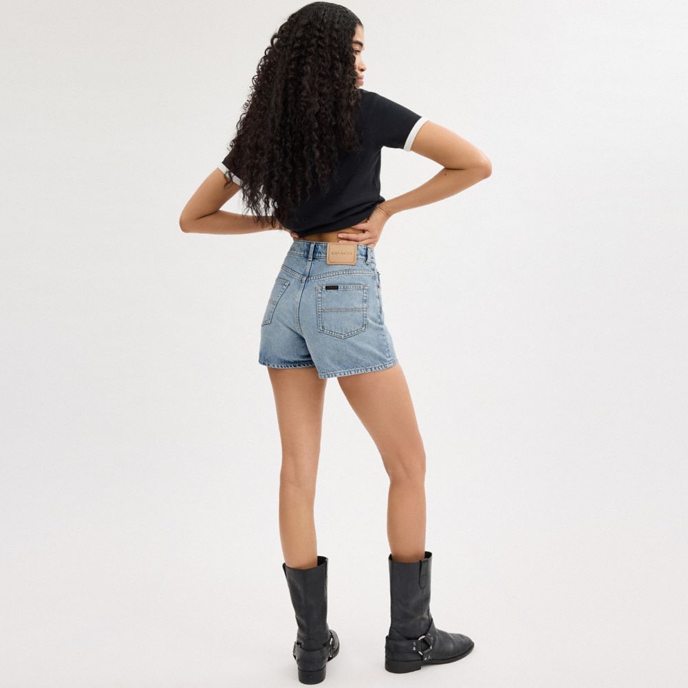 Coach Denim Shorts In Organic Cotton Azuis | COH866038
