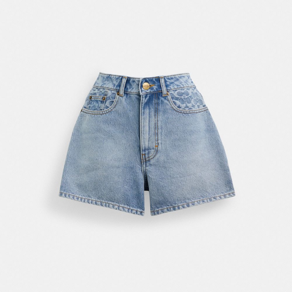 Coach Denim Shorts In Organic Cotton Azuis | COH866038
