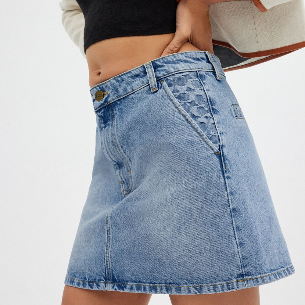 Coach Denim Skirt Azuis | COH866037