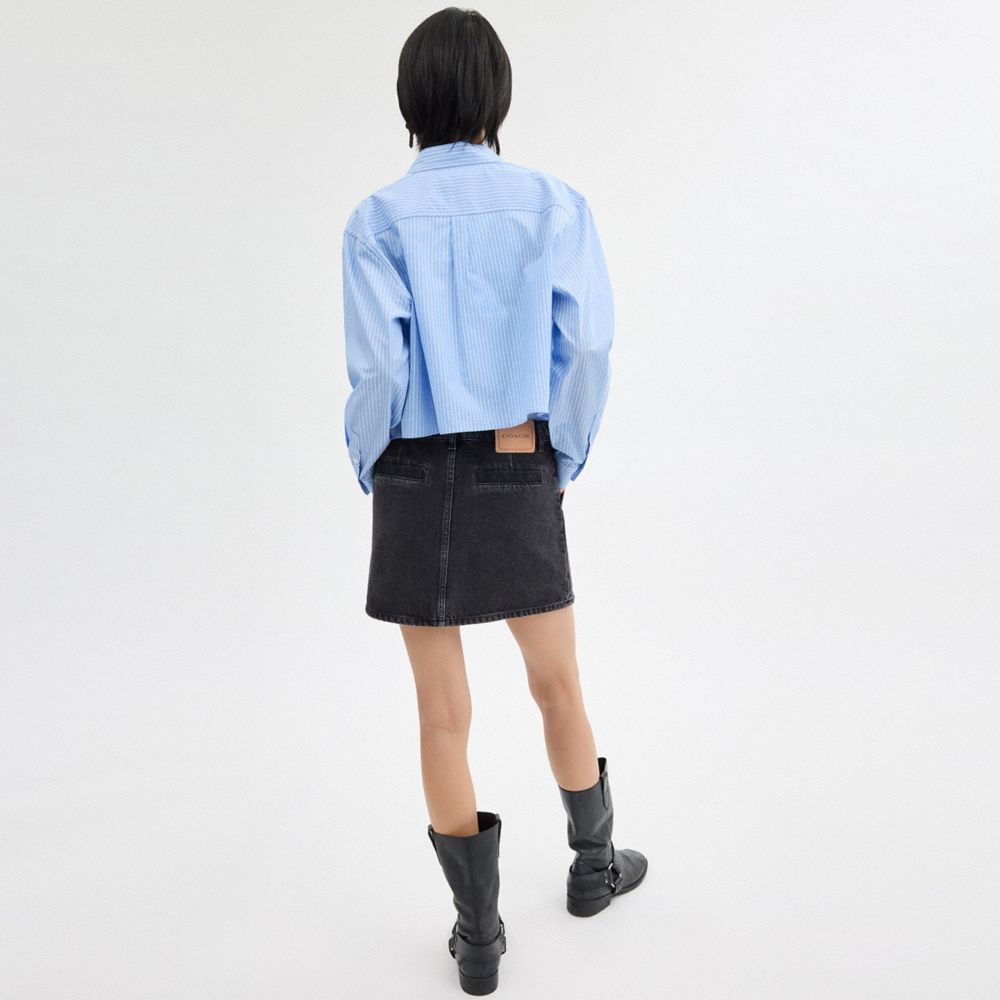 Coach Denim Skirt In Organic Cotton Pretas | COH866036