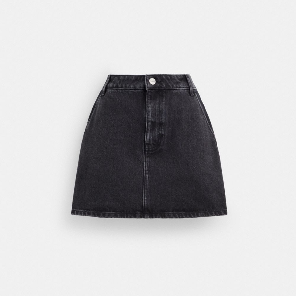 Coach Denim Skirt In Organic Cotton Pretas | COH866036