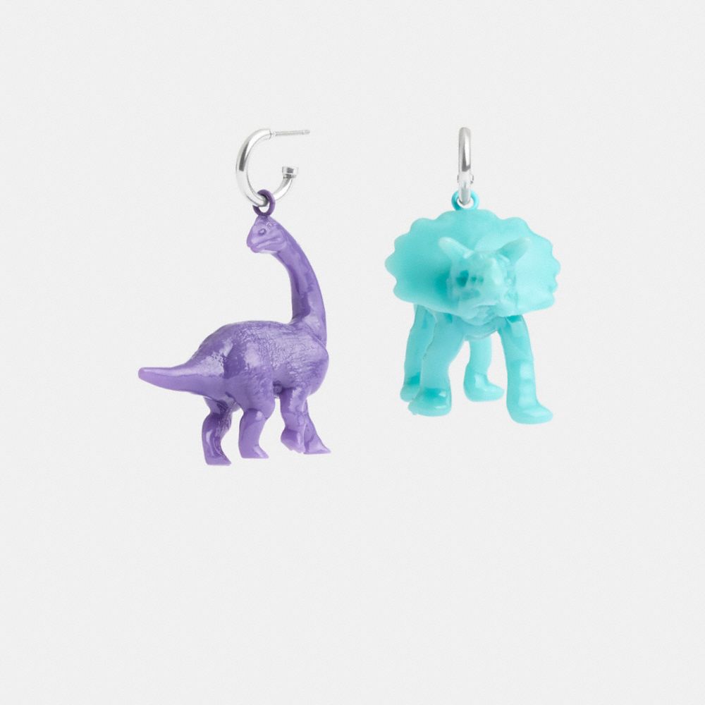 Coach Dinosaur Mismatch Earrings Prateadas Multicoloridas | COH866185