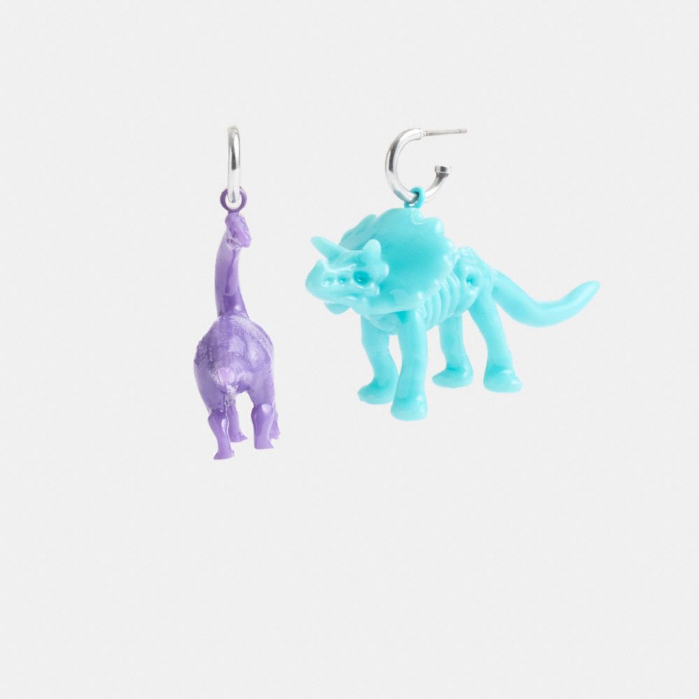 Coach Dinosaur Mismatch Earrings Prateadas Multicoloridas | COH866185