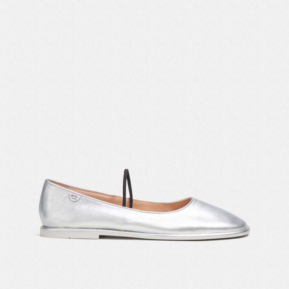 Coach Emilia Mary Jane In Silver Metallic Prateadas | COH865803