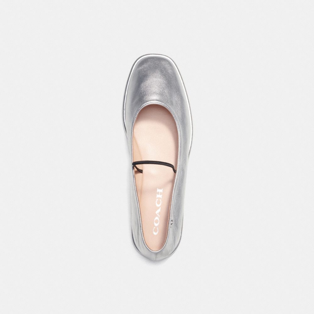 Coach Emilia Mary Jane In Silver Metallic Prateadas | COH865803