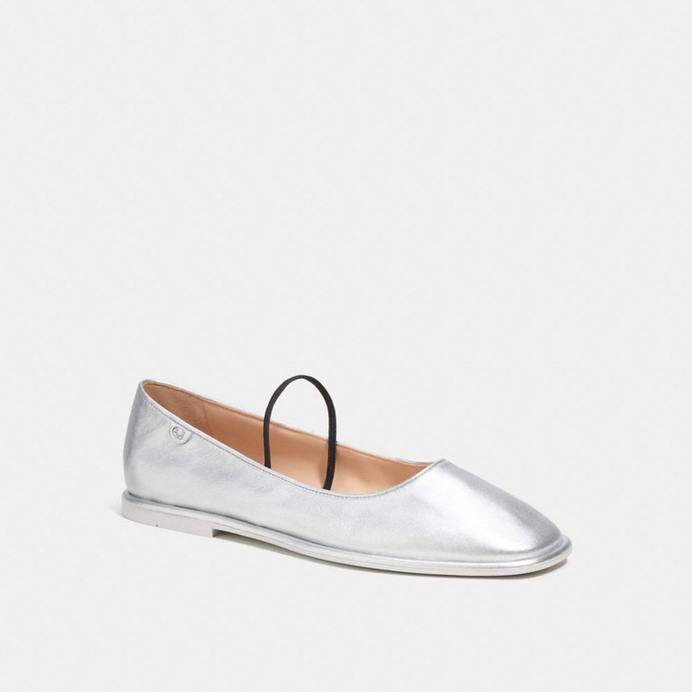 Coach Emilia Mary Jane In Silver Metallic Prateadas | COH865803