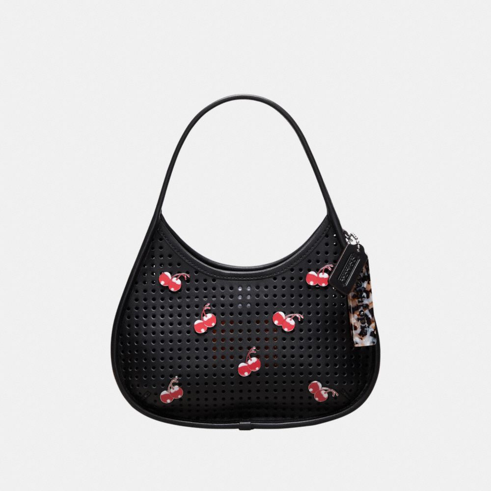 Coach Ergo Bag In Perforated Upcrafted Leather With Cherry Pins Pretas | COH865149